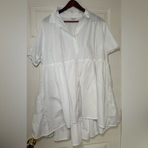 Cato White Baby Doll Button Down Ruffled Top‎ Size 18/20.